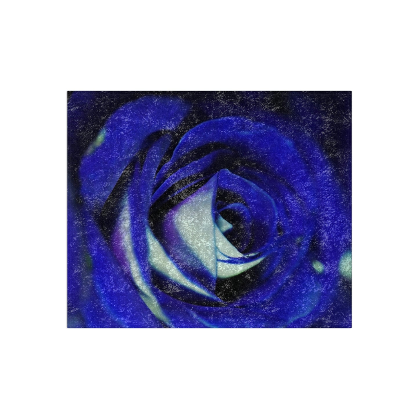 Blue Rose Crushed Velvet Blanket