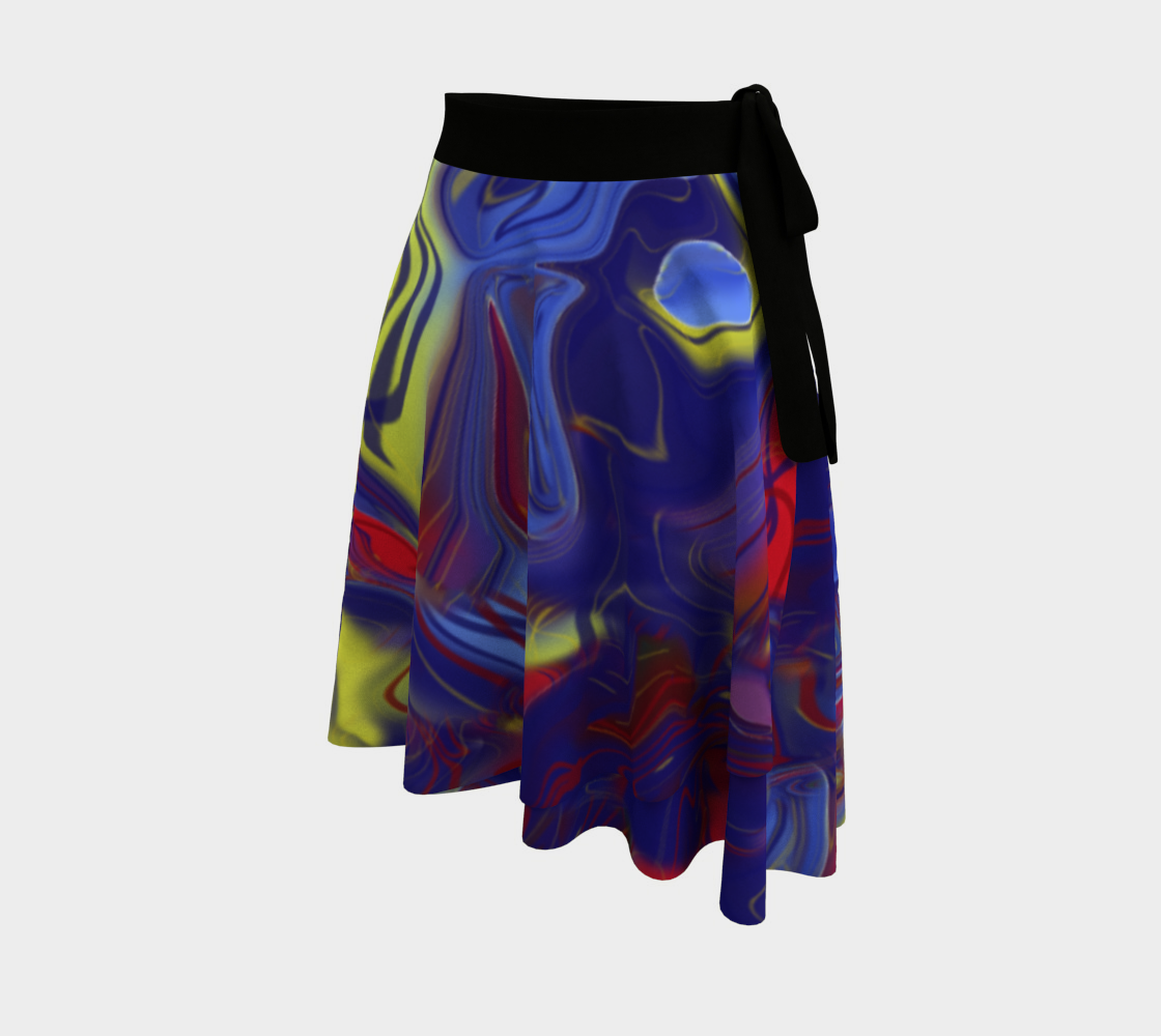 Lights On Abstract Wrap Skirt