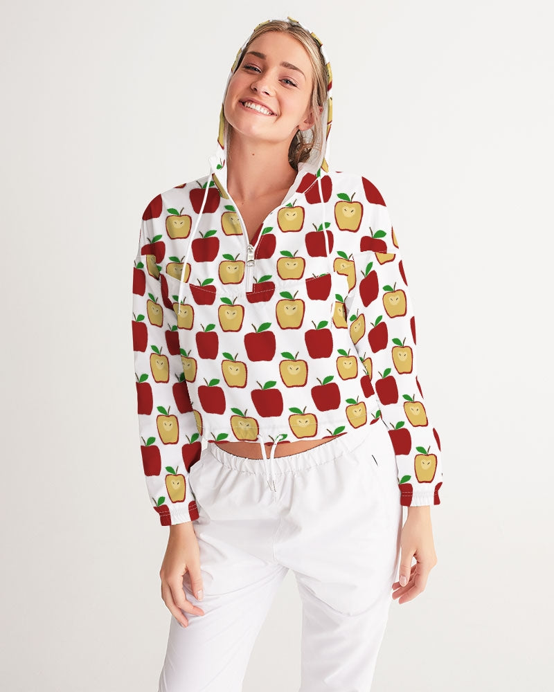 Apple Polkadots Women's Cropped Windbreaker