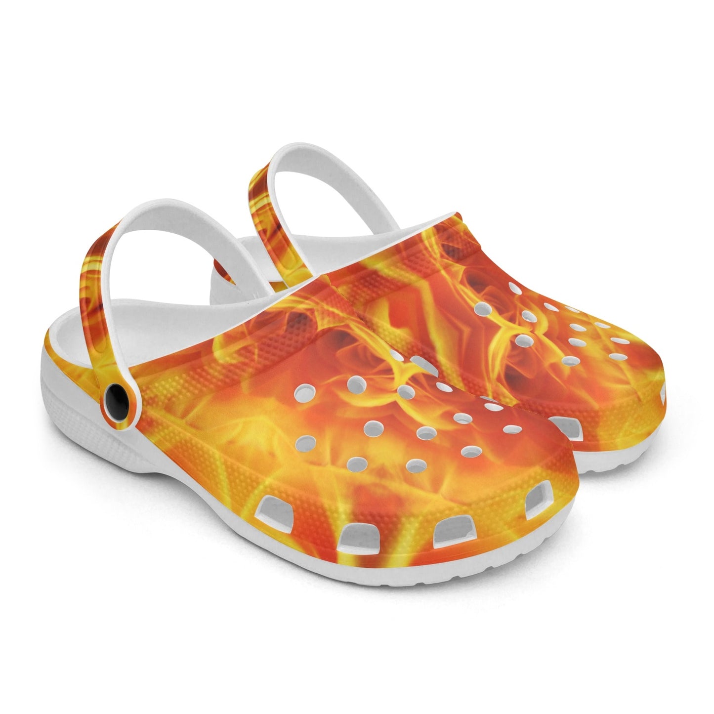 Orange Flower Kaleidoscope 413. All Over Printed Clogs