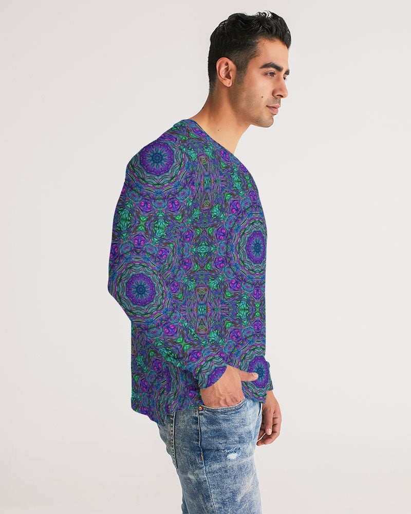 Blue Green Purple Kaleidoscope Men's Long Sleeve Tee