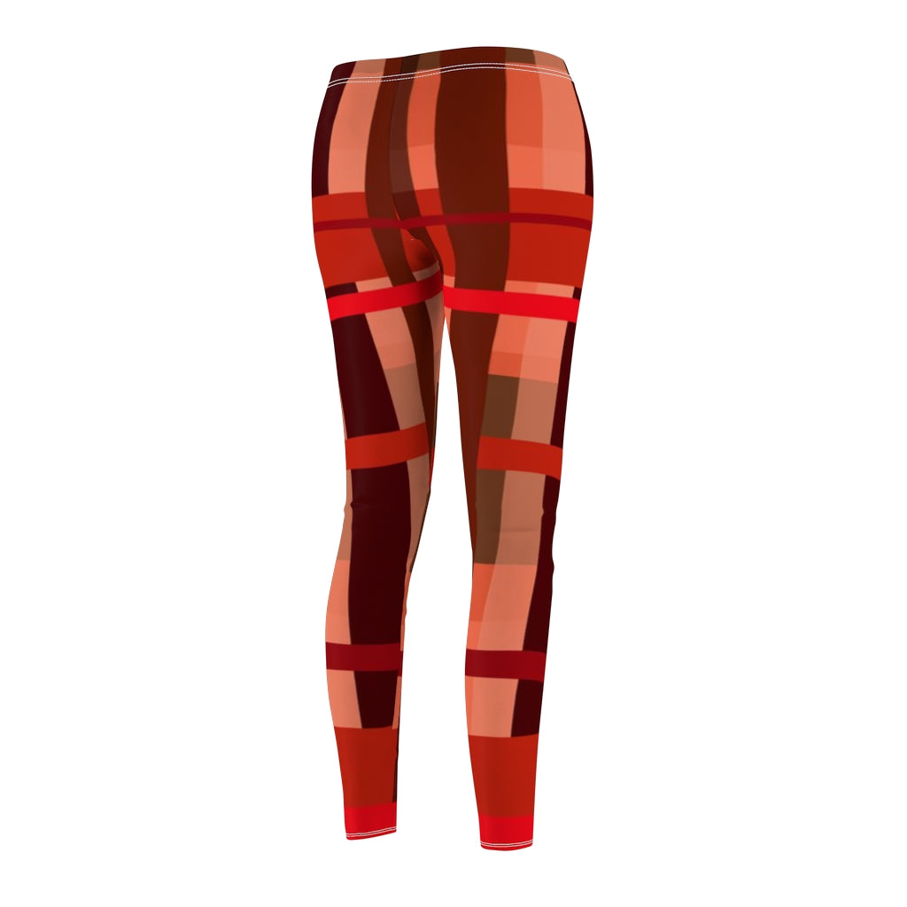 Fall Plaid Women's Cut & Sew Casual Leggings