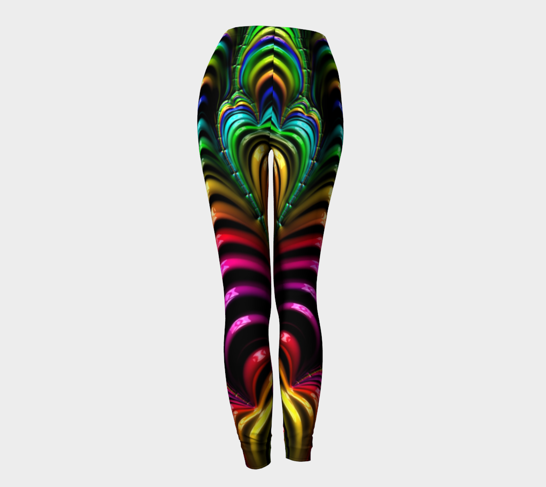 Curly rainbow Fractal Leggings