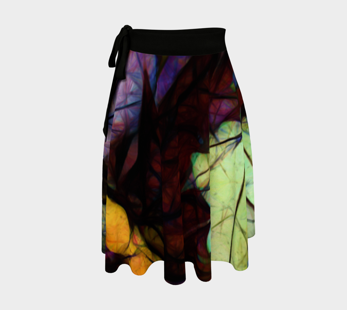 Fall Leaves Abstract Wrap Skirt