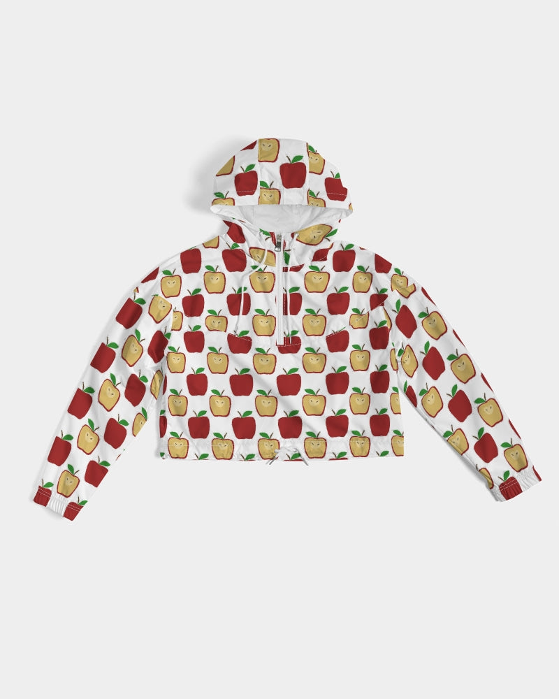 Apple Polkadots Women's Cropped Windbreaker