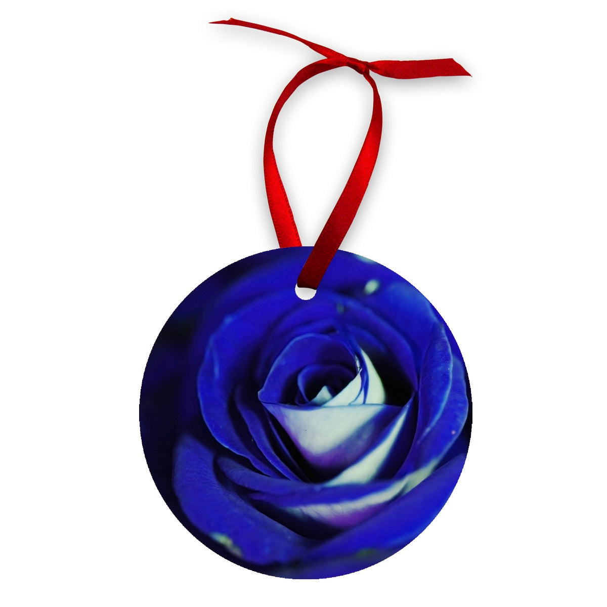 Blue Rose Wood Ornament