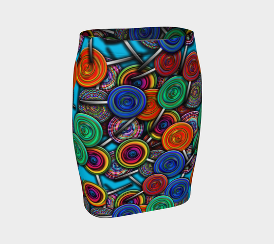 Colorful lollipops Fitted Skirt
