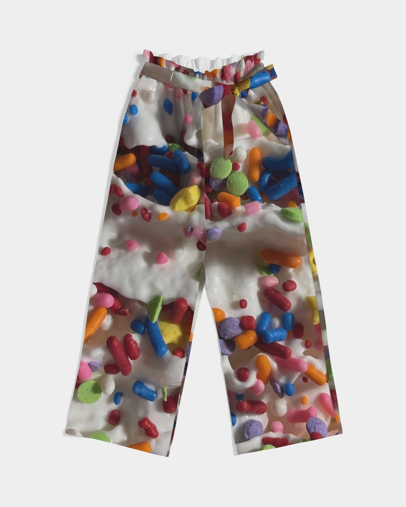 Rainbow Sprinkles On Whipped Cream Women's High-Rise Wide Leg Pants