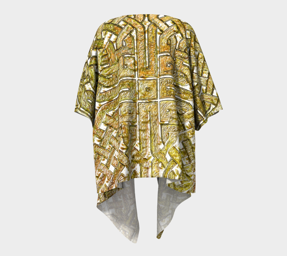 Gold Celtic Knot Square Draped Kimono