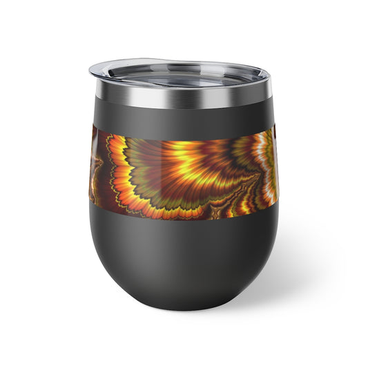 Turkey Feather Fractal Copper Vacuum Insulated Cup, 12oz