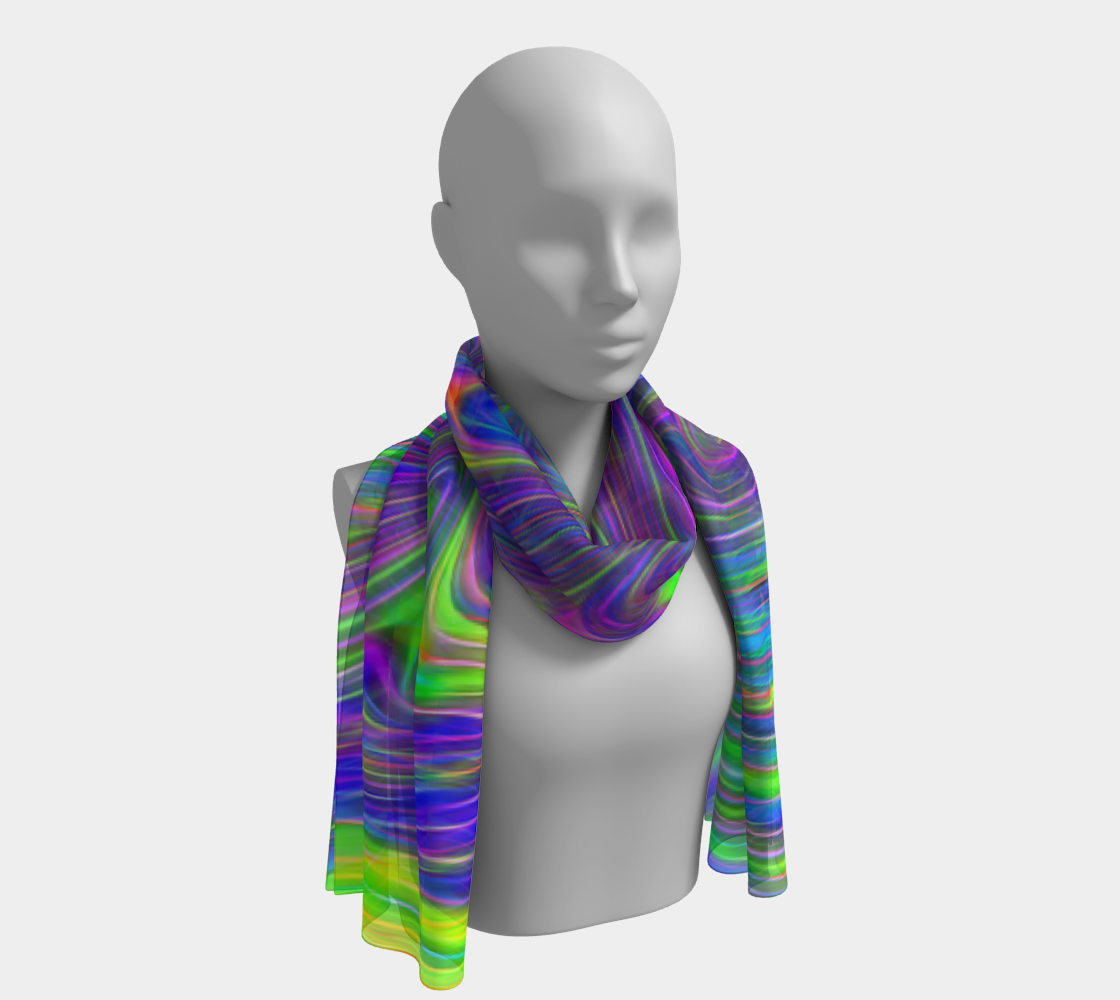 Abstract in Blue Long Scarf