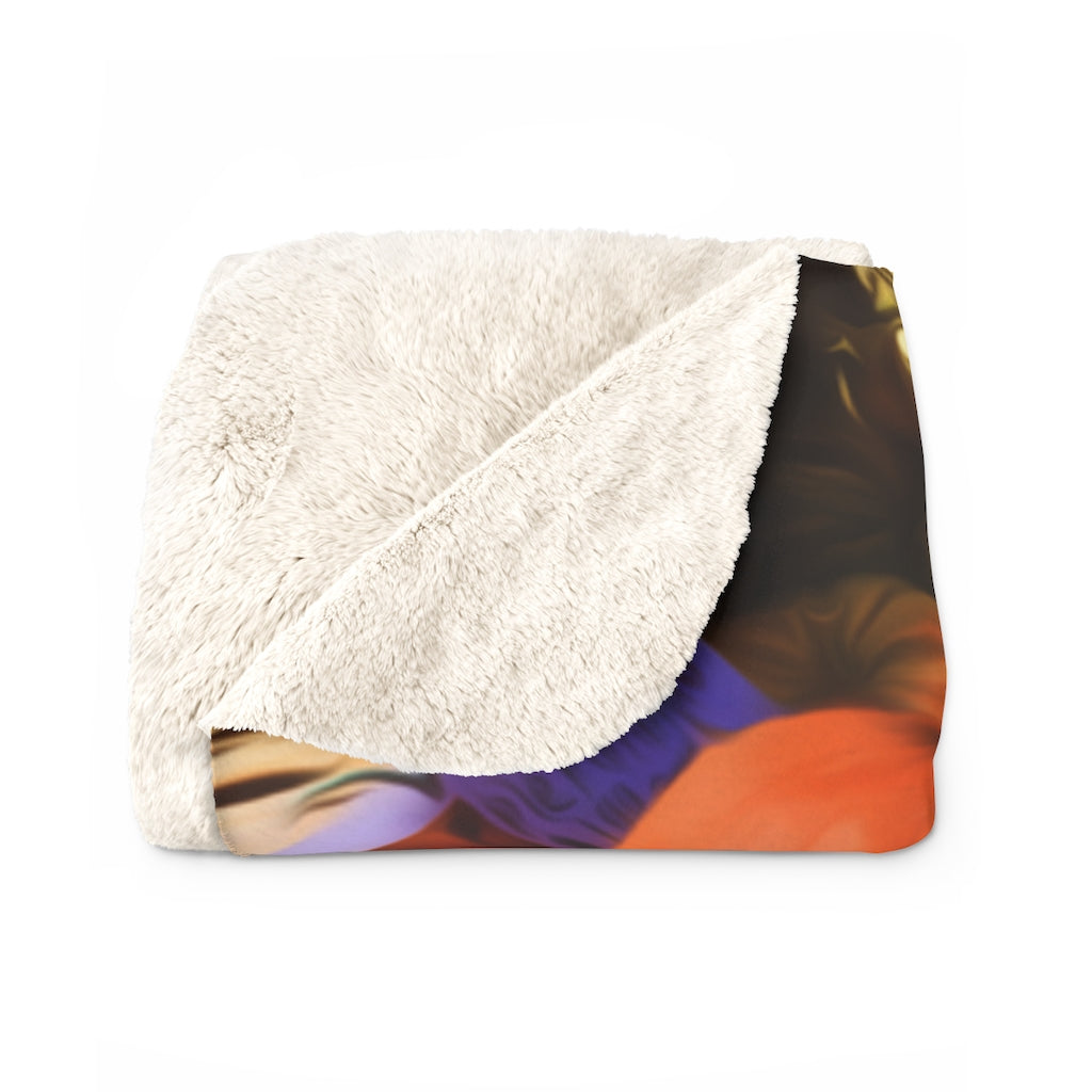 Fall Cart of Pumpkins Sherpa Fleece Blanket