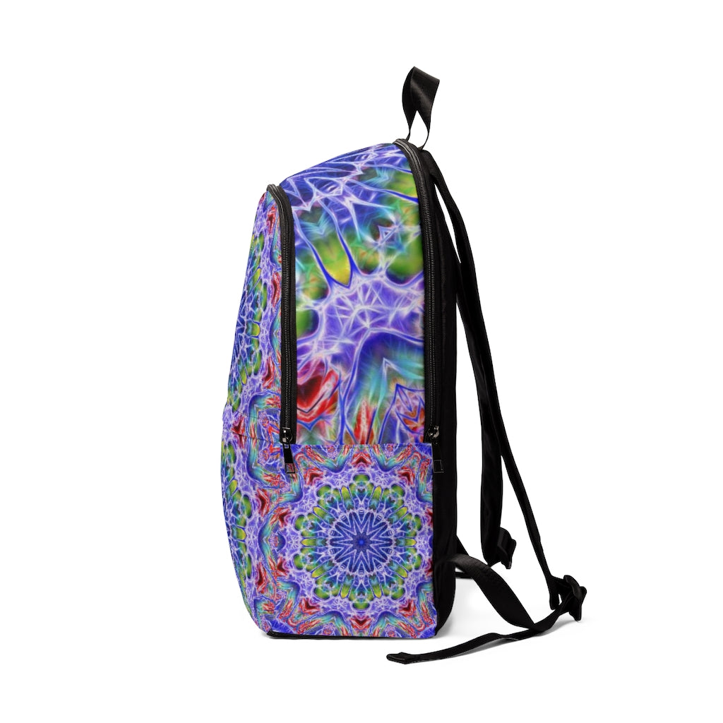 Red Blue Kaleidoscope Unisex Fabric Backpack