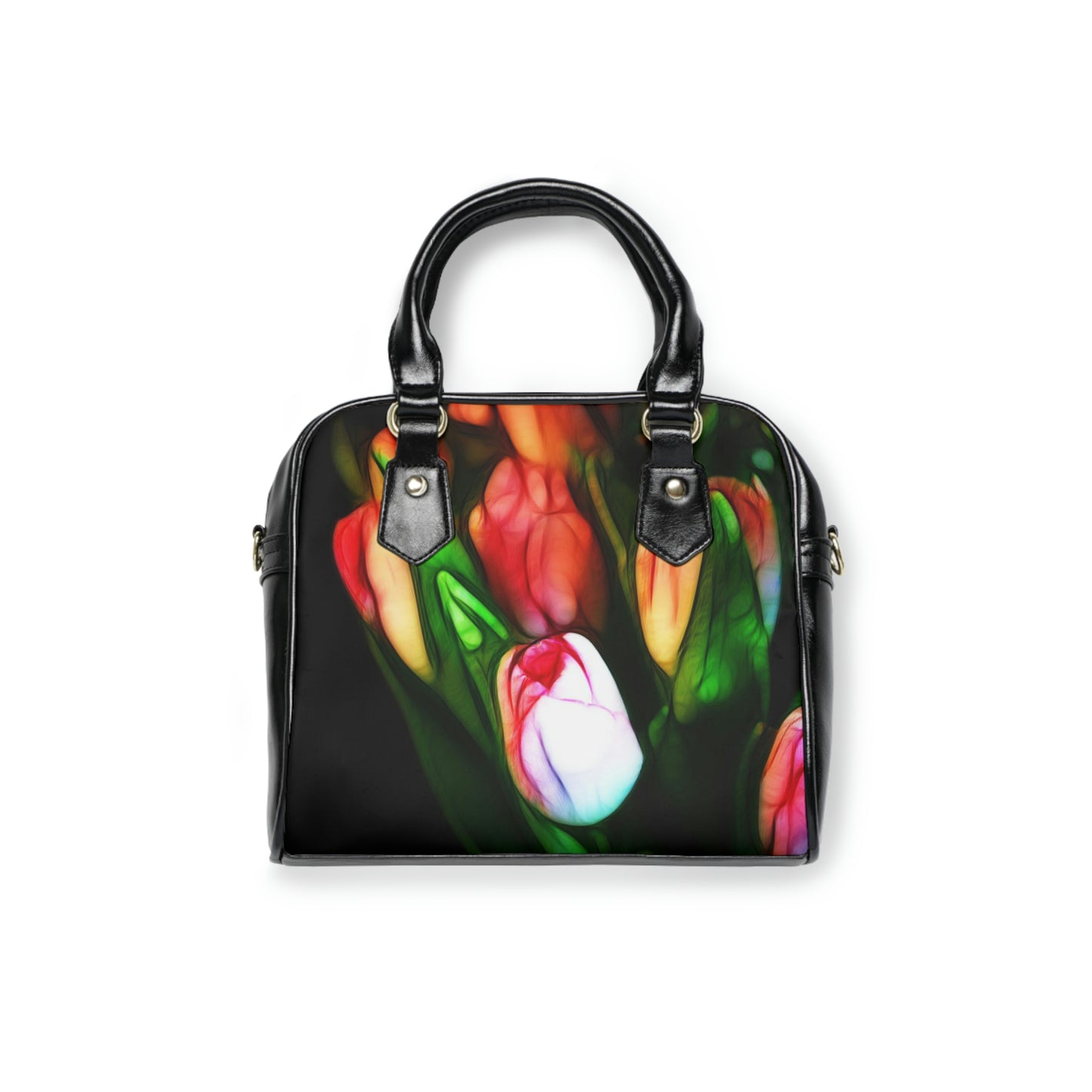 Abstract Pink Tulips Shoulder Handbag