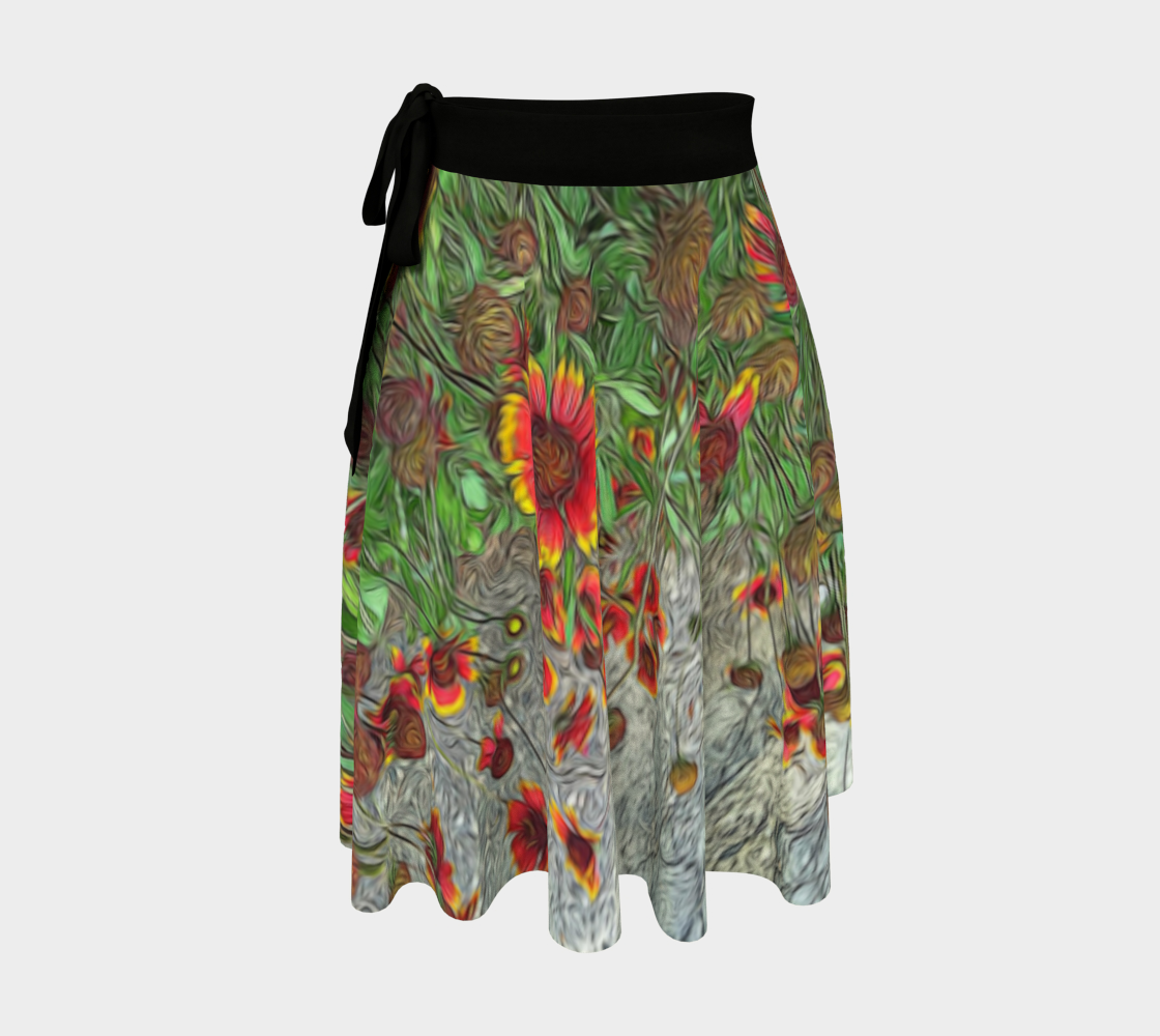 Orange Flower Garden Wrap Skirt