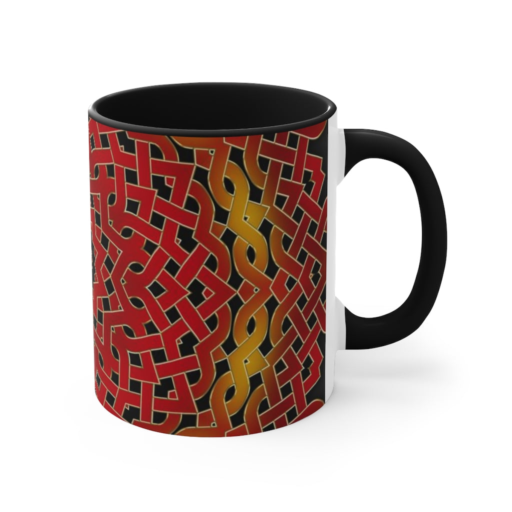 Orange Celtic Spiral Accent Mug