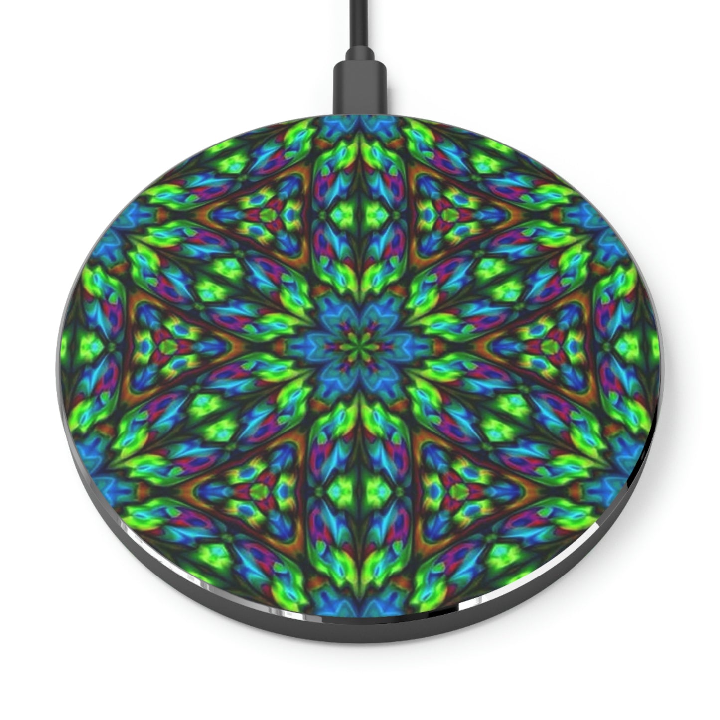 Blue Green Kaleidoscope Wireless Charger