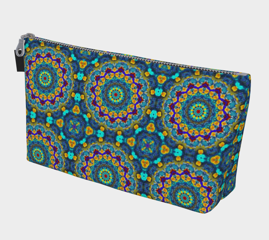 Blue Green Blur Kaleidoscope Makeup Bag