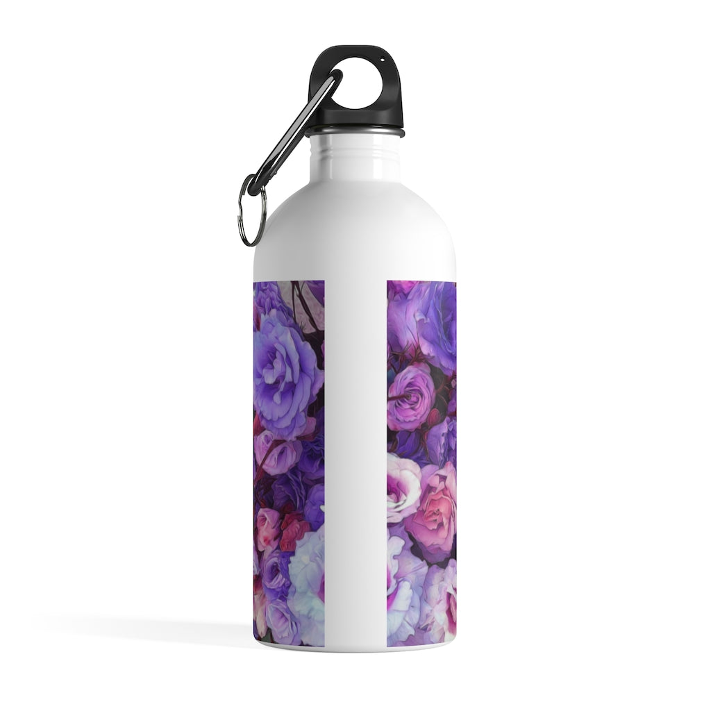 Purple Flower Kaleidoscope Stainless Steel Water Bottle