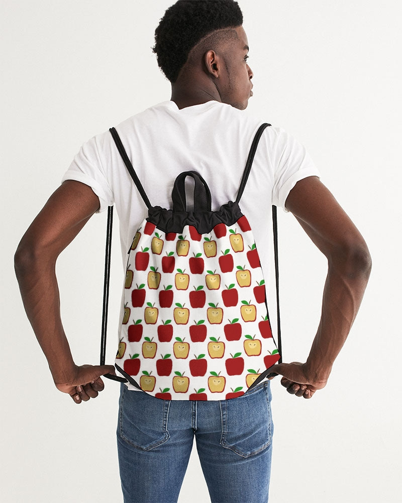 Apple Polkadots Canvas Drawstring Bag