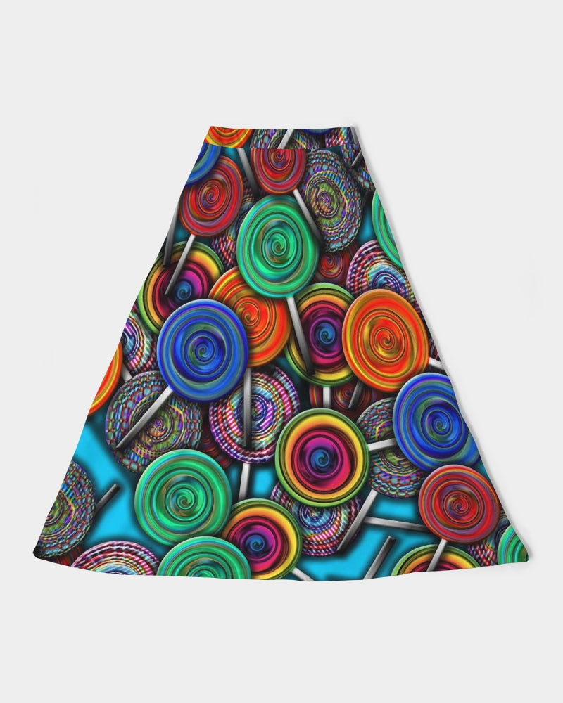 Colorful Lollipops Women's A-Line Midi Skirt