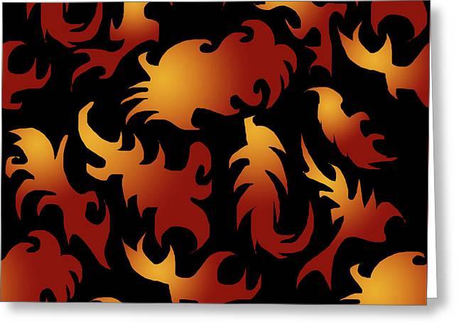 Abstract Flames Pattern - Greeting Card