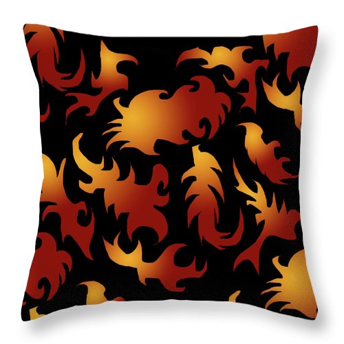 Abstract Flames Pattern - Throw Pillow