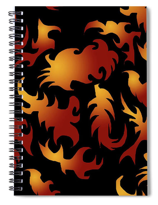 Abstract Flames Pattern - Spiral Notebook