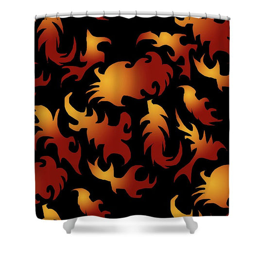 Abstract Flames Pattern - Shower Curtain