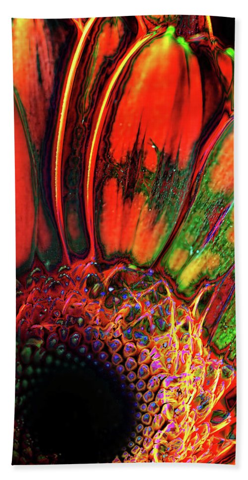 Abstract Orange Daisy - Beach Towel