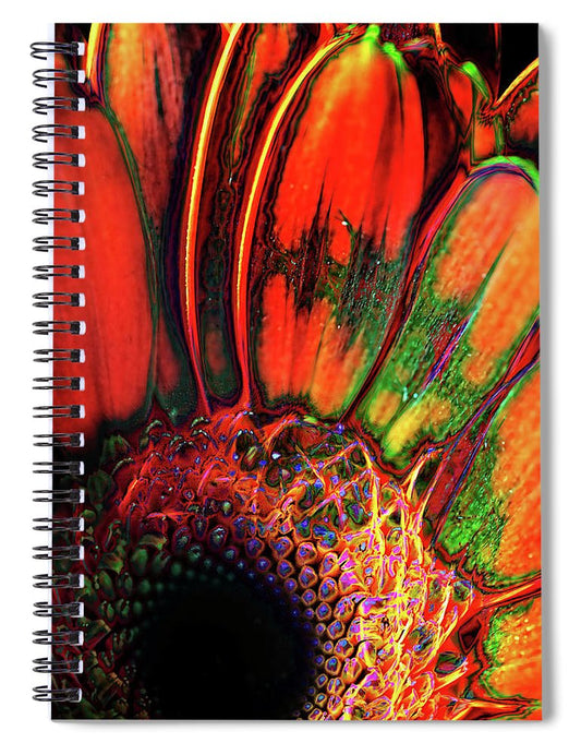 Abstract Orange Daisy - Spiral Notebook