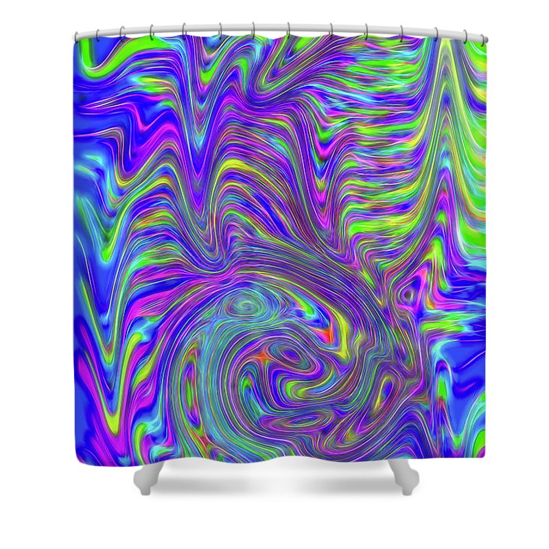 Abstract With Blue - Shower Curtain