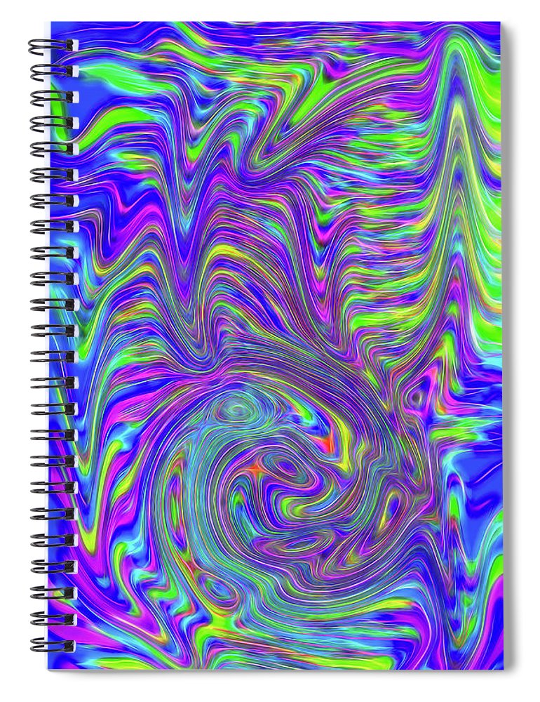 Abstract With Blue - Spiral Notebook