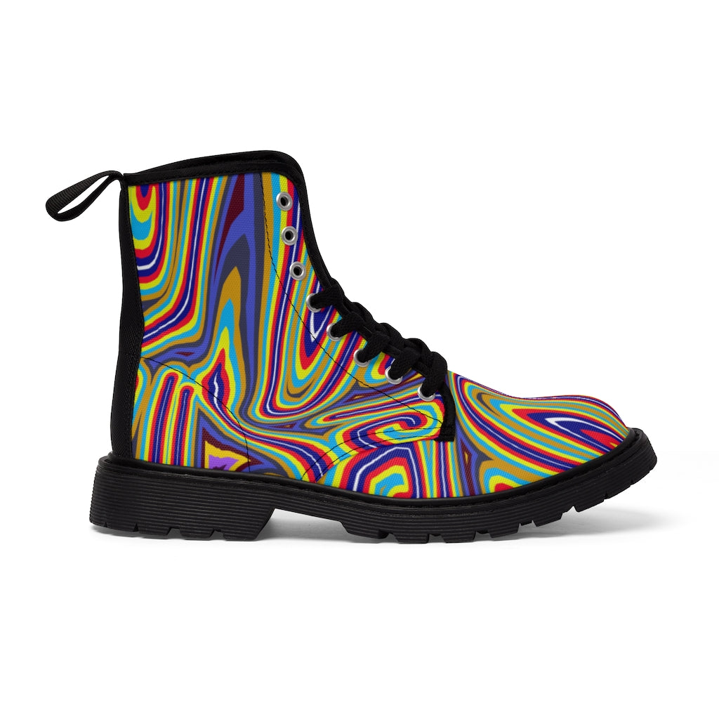 Curly Swirls Women's Canvas Boots