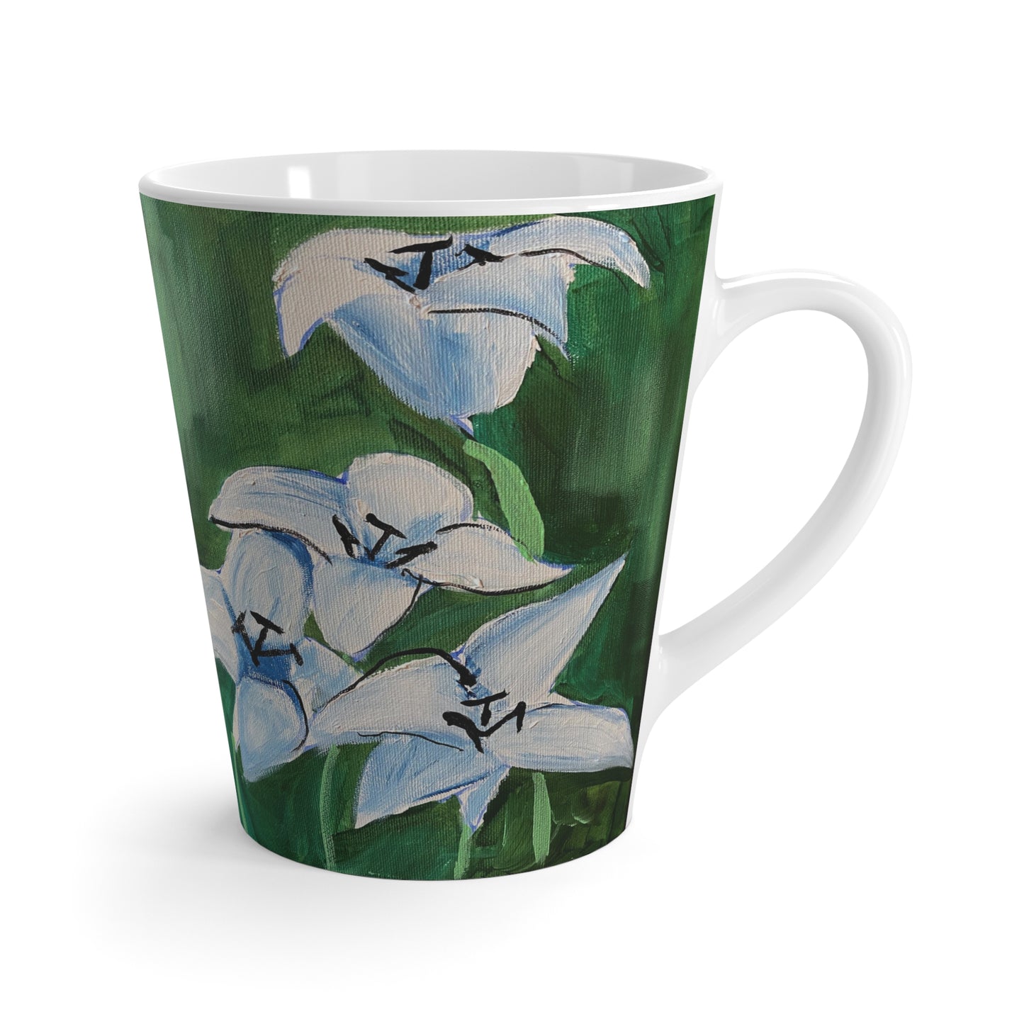 Lilies in Blue Latte Mug