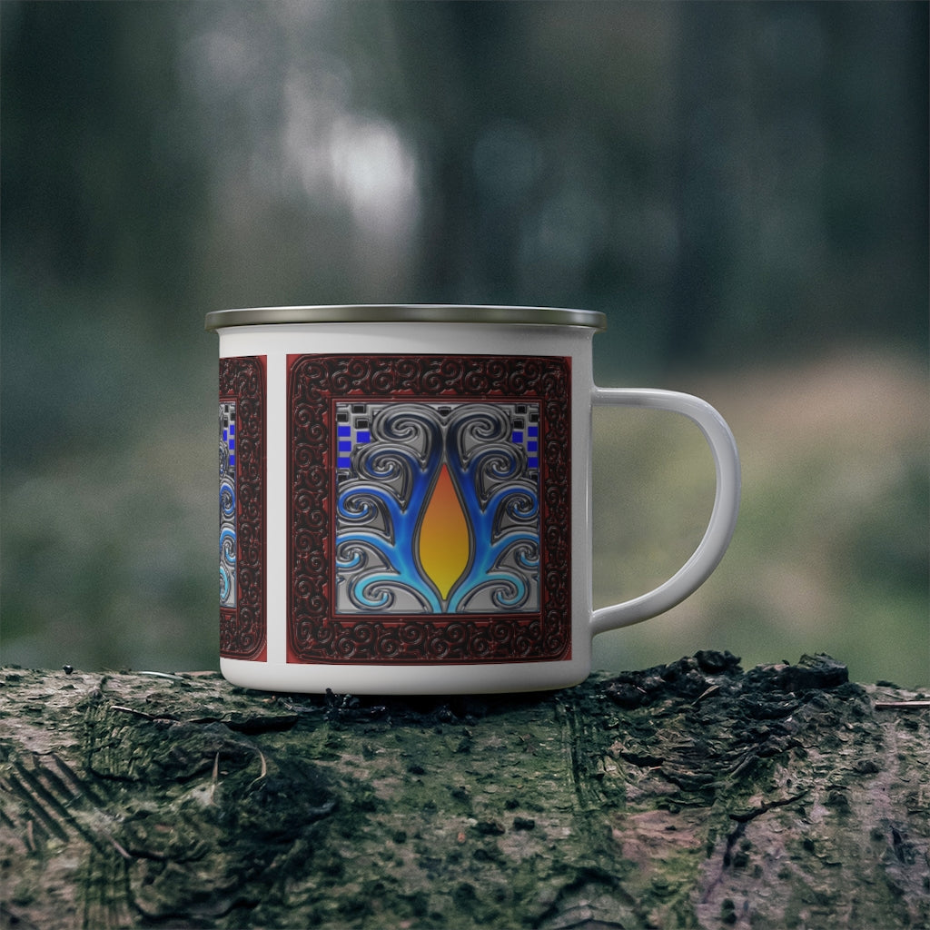 Art Nouveau Candle Enamel Camping Mug