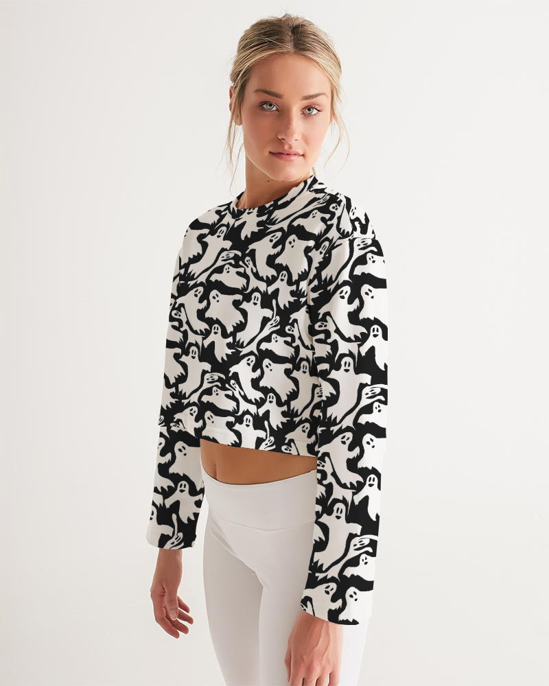 Ghosts Pattern Women's Cropped Sweatshirt