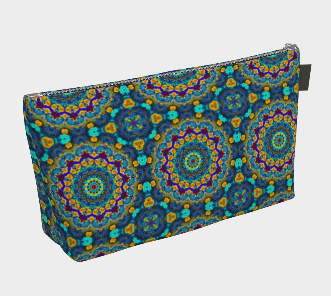 Blue Green Blur Kaleidoscope Makeup Bag