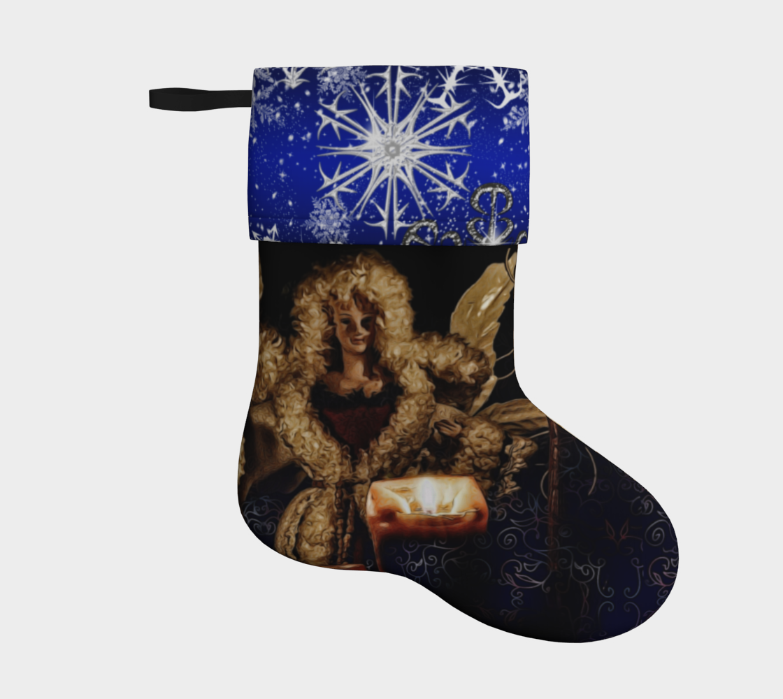 Angel and Candles Holiday Stocking