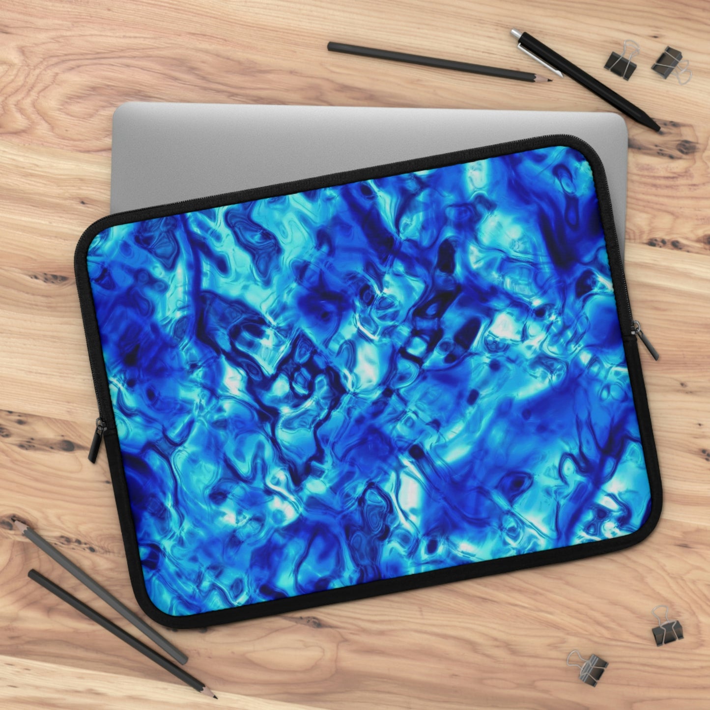 Blue Water Abstract Laptop Sleeve