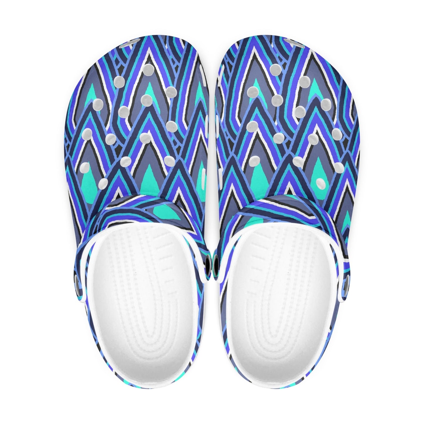 Teardrops In Blue 413. All Over Printed Clogs