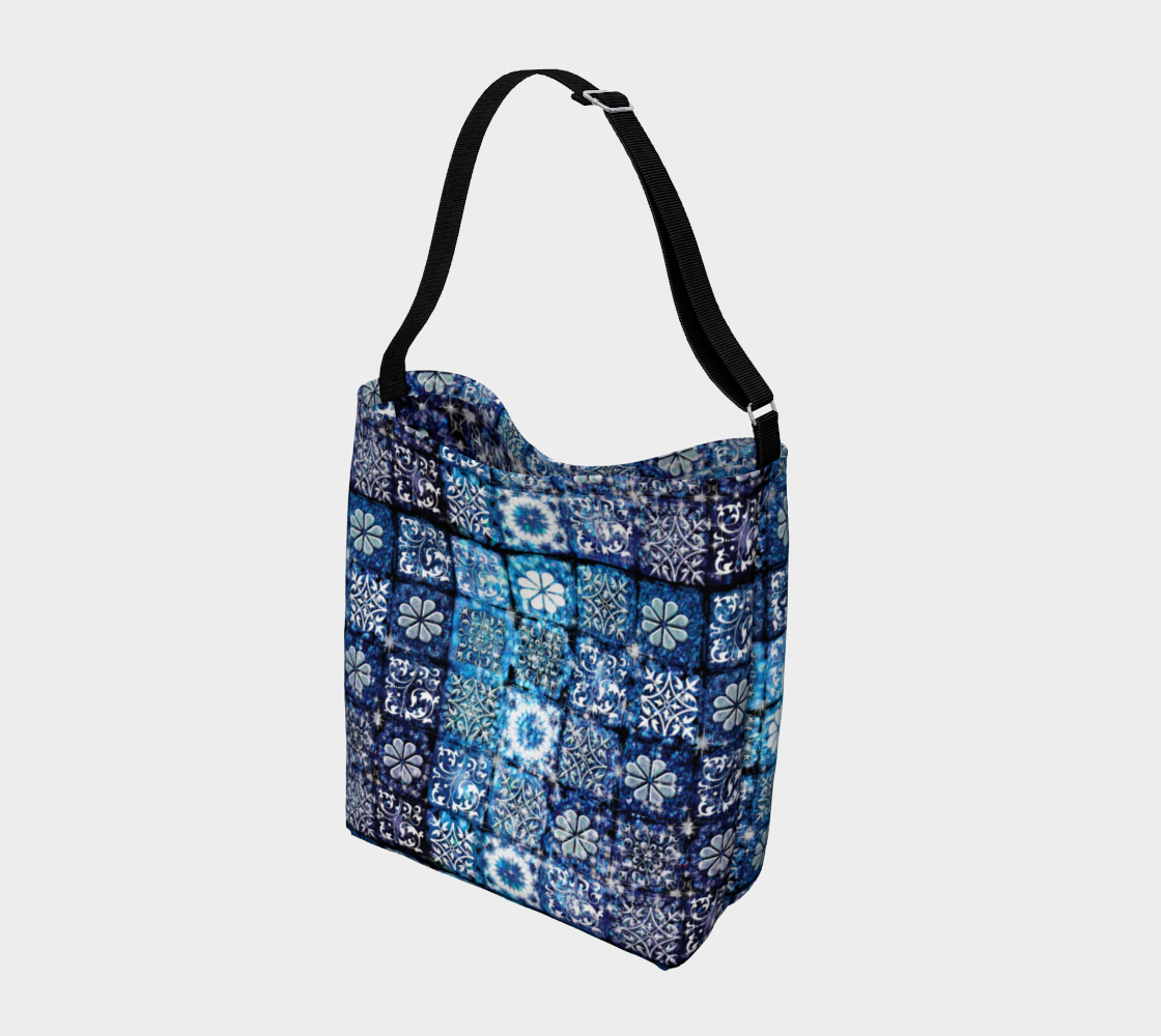Blue Ice Crystals Day Tote