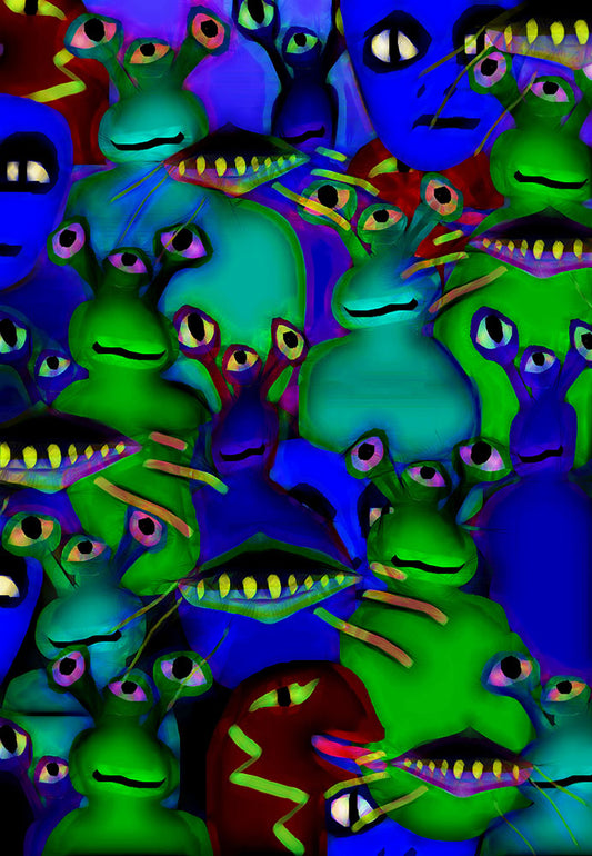Aliens Collage Illustrative Digital Image Download
