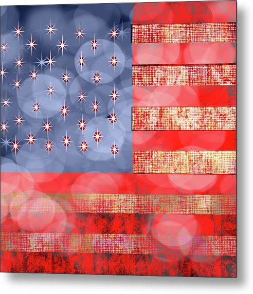 American Flag in Bokeh - Metal Print