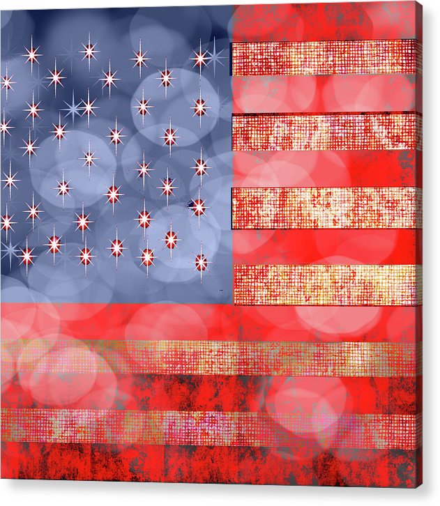 American Flag in Bokeh - Acrylic Print