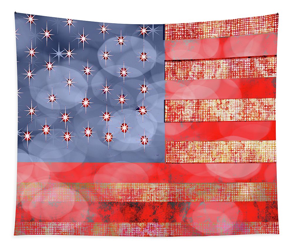American Flag in Bokeh - Tapestry