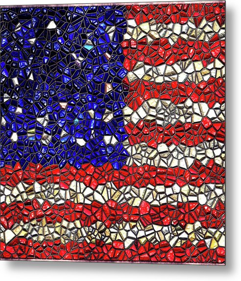 American Flag Mosaic - Metal Print