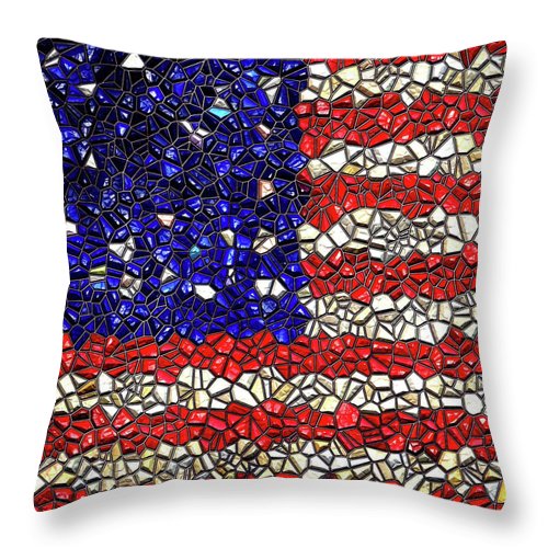 American Flag Mosaic - Throw Pillow
