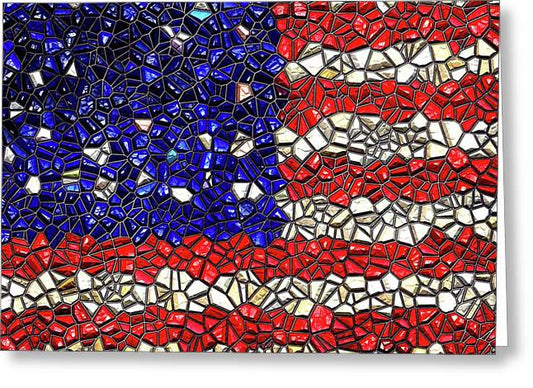 American Flag Mosaic - Greeting Card