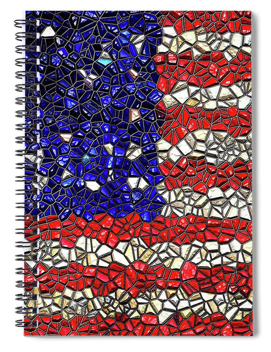 American Flag Mosaic - Spiral Notebook